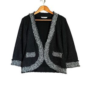 Nygard‎ collection black & metallic knit cardigan